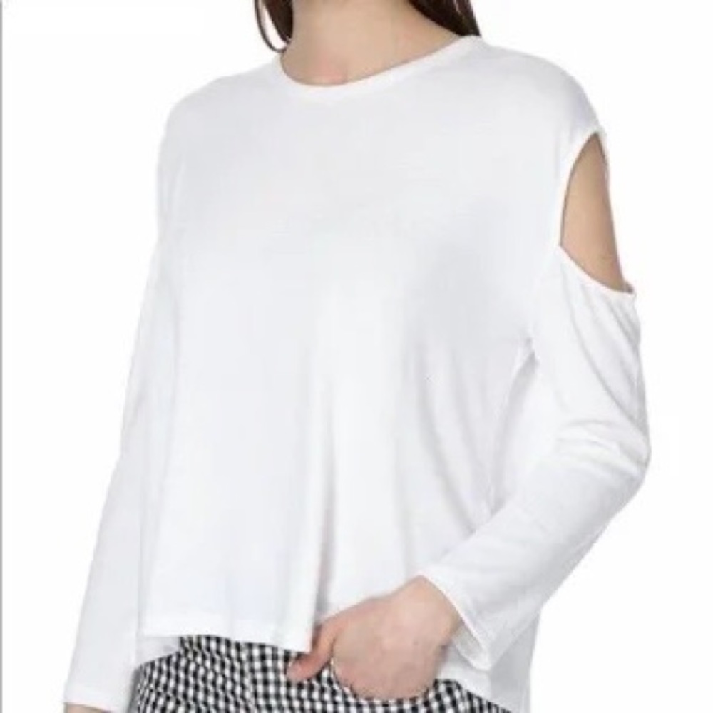 Rag & Bone Slash White Cold Shoulder Top